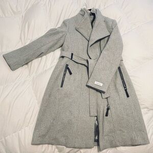 Calvin Klein Gray Coat with Black Interior